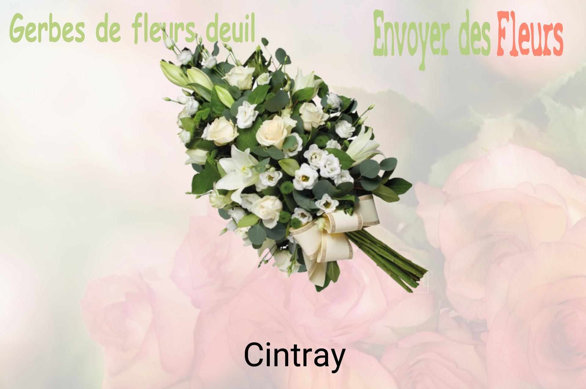 Gerbe de fleurs de deuil livrée à Cintray